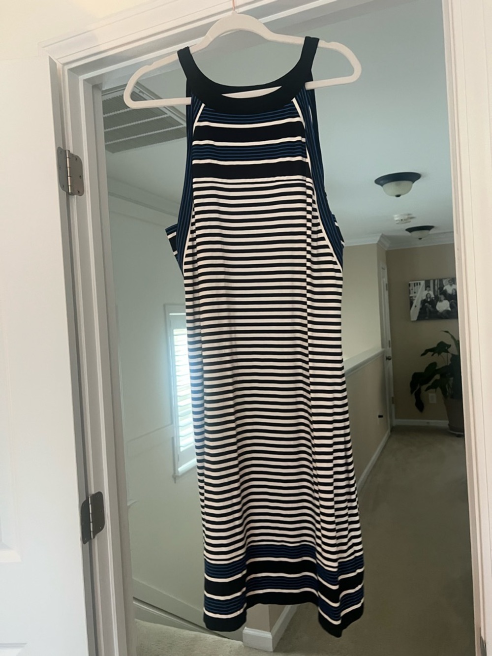 Wearever Collection by JJill Striped Navy & White Halter Top
